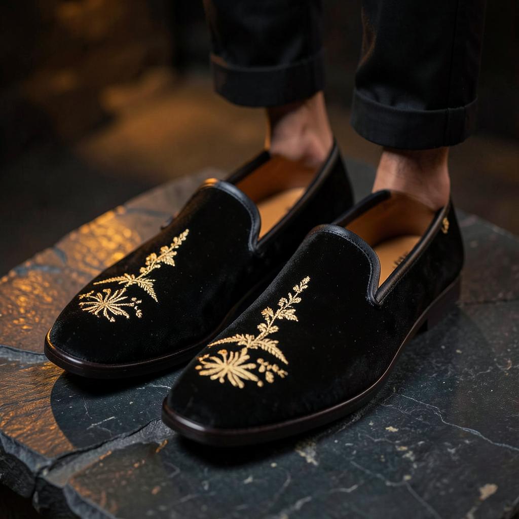 Men's Black Juttis & Mojris